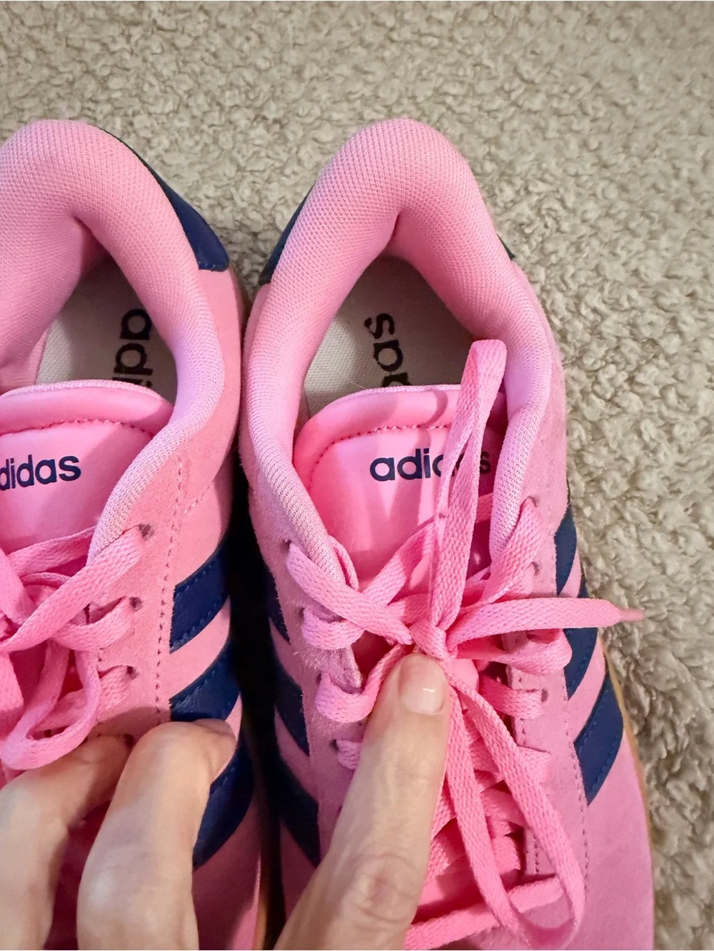 ⸻  Adidas Pink Suede Platform Sneakers Women’s Size 7